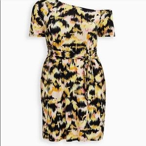 Yellow off shoulder dress NWOT